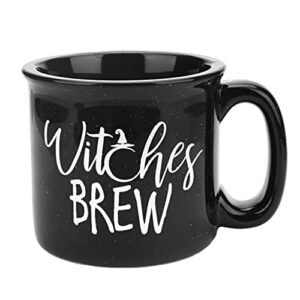 P.G Collin Halloween Witches Brew Coffee Mug for Women Men Kids – Black Ceramic Camping Mug with 14OZ Capacity