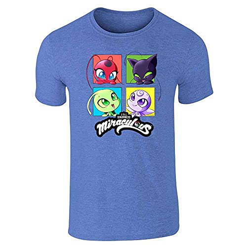 Pop Threads Miraculous Ladybug Kwami Merch Tshirt Tee T Shirt Unisex Men Women Girl Boy Heather Royal Blue M