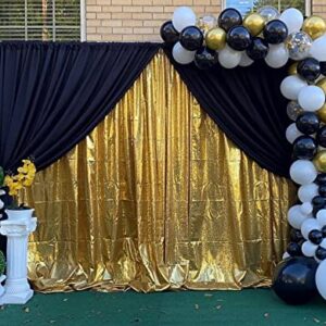 WISPET Gold Sequin Backdrop Curtains 4 Panels 2FTx8FT Glitter Gold Drapes Photo Backdrop Party Wedding Baby Shower Curtain Sparkle Photography Background