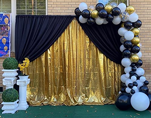 WISPET Gold Sequin Backdrop Curtains 4 Panels 2FTx8FT Glitter Gold Drapes Photo Backdrop Party Wedding Baby Shower Curtain Sparkle Photography Background