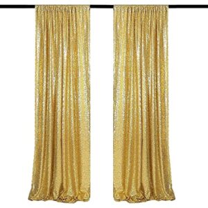 wispet gold sequin backdrop curtains 2 panels 2ftx8ft glitter gold drapes photo backdrop party wedding baby shower curtain sparkle photography background