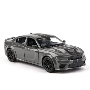 coolpur 1/36 scale doodge hel1 car model diecast toy vehicle zinc alloy metal pull back powered vehicles mode for kids,adult,boyfriend gift(gray)