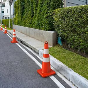 MERCHY HERO Traffic Cones – 6-Pack Traffic Safety Cones with Handle – 28-inch Heavy-Duty Orange Cones with Reflective Collars – Stackable Cones for Parking Lot