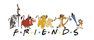 lion cartoon king movie characters friends 10.25" wide heat transfer iron on patch