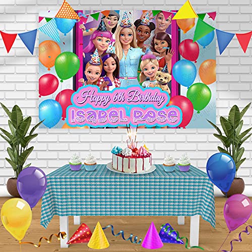 Cakecery Barbie Dreamhouse Adventures Birthday Banner Personalized Party Backdrop Decoration 60x42 Inches - 5x3 Feet