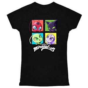 pop threads miraculous ladybug and cat noir merch kwamis tikki tee shirt for women black s