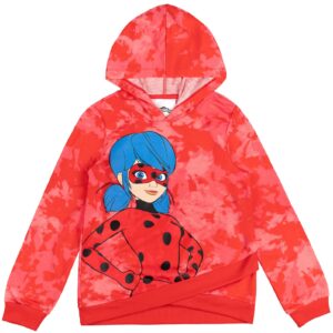 miraculous ladybug little girls french terry hoodie red 4-5