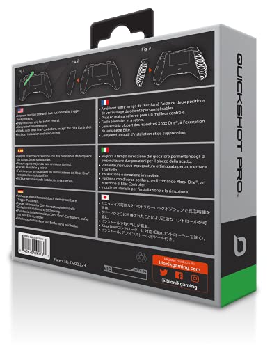 Bionik Quickshot Pro for Xbox One: Custom Grip and Dual Trigger Locks for Faster Shots and Improved Gameplay- BNK-9076 - Xbox One