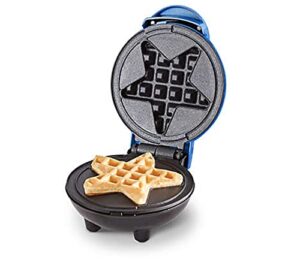 dash star mini waffle maker in navy blue