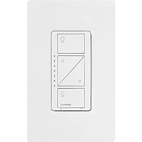 Lutron Caseta Smart Home Dimmer Switch, Works with Alexa, Apple HomeKit, and The Google Assistant | for LED Light Bulbs, Incandescent Bulbs and Halogen Bulbs | PD-6WCL-WH | White - New