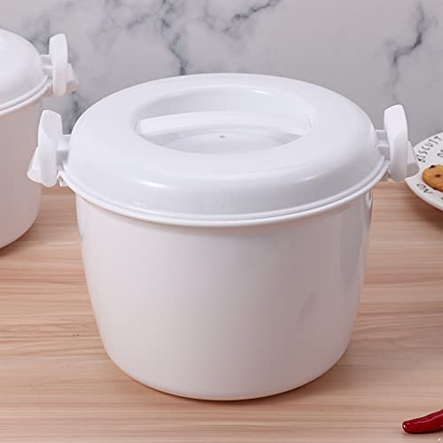FEESHOW Food Grade Portable Microwave Rice Cooker with Rice Paddle White Medium