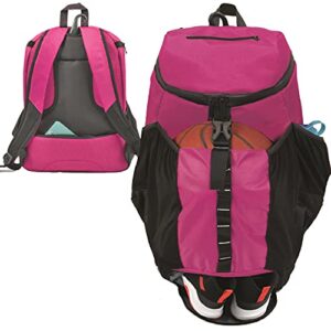 athletico basketball bag - large basketball backpack for men & women - volleyball and soccer (pink)