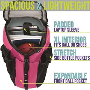 Athletico Basketball Bag - Large Basketball Backpack for Men & Women - Volleyball And Soccer (Pink)