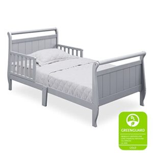 Delta Children Wood Sleigh Toddler Bed, Grey, Crib