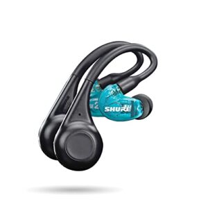 shure aonic 215 tw2 true wireless sound isolating earbuds with bluetooth 5 technology, premium audio with deep bass, secure fit over-the-ear, 32 hour battery life, fingertip controls - (gen 2) - blue