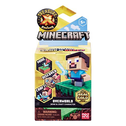 Treasure X Minecraft. Mine, Discover & Craft with 10 Levels of Adventure & 12 Mine & Craft Characters to Collect. Will You find The Real Gold Dipped Treasure?