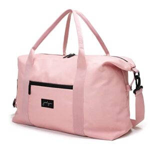 jadyn lola travel bag, weekender/overnight duffel, gym tote bag for women (pink blush)