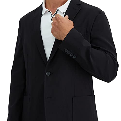 Haggar Men's Smart Wash Performance Blazer & Jackets, Black, 48-50-L