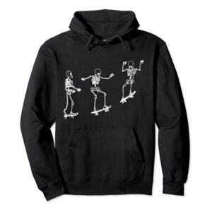 Skateboarding Skeleton Funny Skater Skating Aesthetic Pullover Hoodie