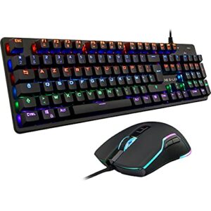 g-lab combo carbon pack wired keyboard and mouse gamer rgb pack – backlit mechanical led gaming keyboard, blue switches, qwerty, anti-ghosting + gaming mouse with rgb - 6 buttons 7200 dpi pc/ps5
