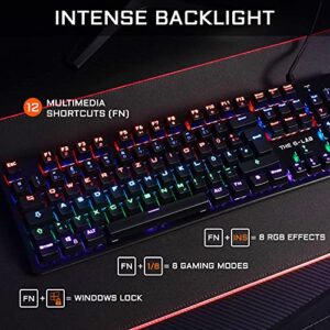 G-LAB Combo Carbon Pack Wired Keyboard and Mouse Gamer RGB Pack – Backlit Mechanical LED Gaming Keyboard, Blue Switches, QWERTY, Anti-Ghosting + Gaming Mouse with RGB - 6 Buttons 7200 DPI PC/PS5