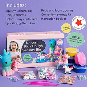 Unicorn Play Dough Sensory Bin