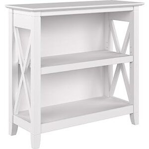 Bush Furniture Key West Small 2 Bookcase in Pure White Oak