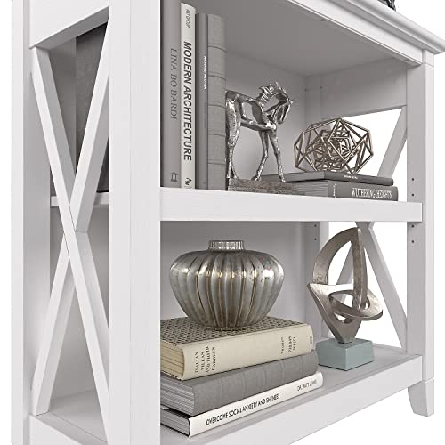 Bush Furniture Key West Small 2 Bookcase in Pure White Oak