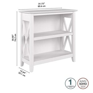 Bush Furniture Key West Small 2 Bookcase in Pure White Oak