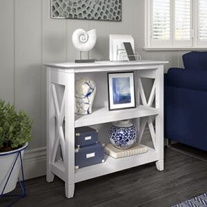 Bush Furniture Key West Small 2 Bookcase in Pure White Oak