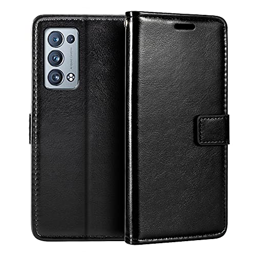 Oppo Reno 6 Pro+ 5G Wallet Case, Premium PU Leather Magnetic Flip Case Cover with Card Holder and Kickstand for Oppo Reno 6 Pro Plus 5G