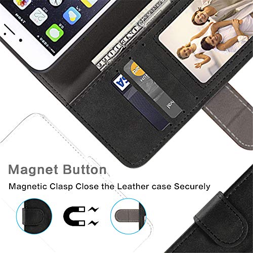 Shantime Oppo Reno 6 Pro+ 5G Case, Leather Wallet Case with Cash & Card Slots Soft TPU Back Cover Magnet Flip Case for Oppo Reno 6 Pro Plus 5G Black