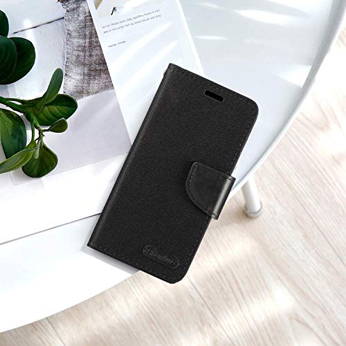 Shantime Oppo Reno 6 Pro 5G Case, Oxford Leather Wallet Case with Soft TPU Back Cover Magnet Flip Case for Oppo Reno 6 Pro 5G Black