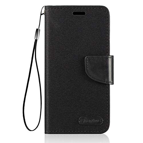 Shantime Oppo Reno 6 Pro 5G Case, Oxford Leather Wallet Case with Soft TPU Back Cover Magnet Flip Case for Oppo Reno 6 Pro 5G Black