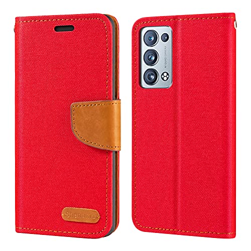 Oppo Reno 6 Pro+ 5G Case, Oxford Leather Wallet Case with Soft TPU Back Cover Magnet Flip Case for Oppo Reno 6 Pro Plus 5G