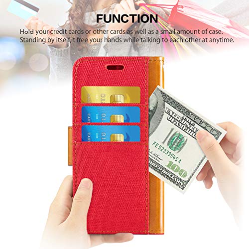 Oppo Reno 6 Pro+ 5G Case, Oxford Leather Wallet Case with Soft TPU Back Cover Magnet Flip Case for Oppo Reno 6 Pro Plus 5G