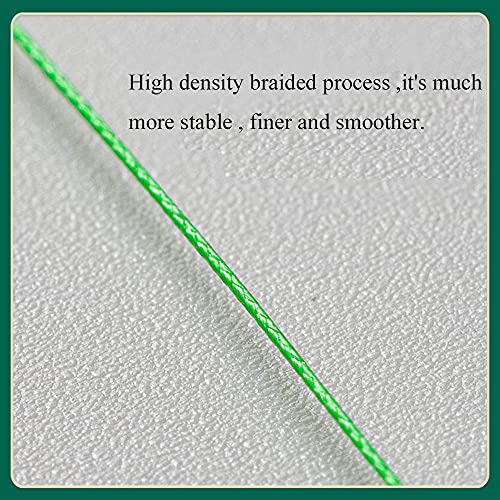 Green Braided Fishing Line, Highly Abrasion Resistant Braided Lines, Thin Diameter, Zero Stretch, Zero Memory, Easy Casting, Great Knot Strength, Color Fast (110YDS- 0.25mm -39LB)