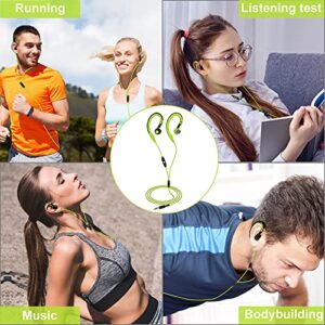 mucro Sport Running Earbuds, Wired Over Ear in-Ear Earbuds, Earhook Earphones, Headphones with Microphone for iPhone iPod Android Phone (Green)