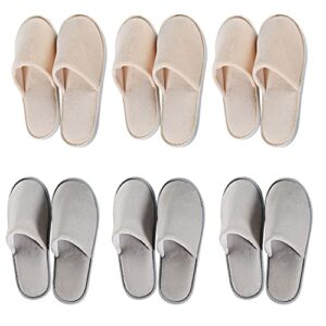ostadarra 6 pairs spa slippers, non slip disposable for guest, washable reusable, which can be used as women men, house, indoor, bathroom, bedroom, hotel, bride slippers