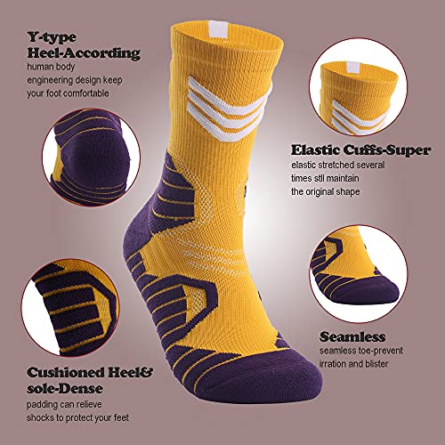 Lvcial Elite Basketball Socks,running socks,Athletic Socks,Compression Cushion Socks for Men & Women