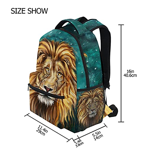 King Lion Aslan Backpack for Girls Backpacks for Elementary Teens Boys School Book Bags Kids Bookbags Shoulder Bag Travel Laptop Daypack