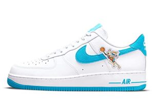 nike men's air force 1 low space jam tune squad, white/light blue fury/white, 10