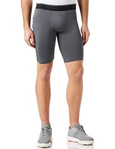 nike pro dri-fit men's long shorts, xl, iron grey/black/black