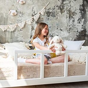 BUSYWOOD Montessori Frame Bed - Home and Bedroom Decor Furniture - Montessori Bed with Fence in Playroom - Full Size Bed Frame - Kids Bed - Toddler Bed Frame (Model 10, Bed with Legs and Slats)