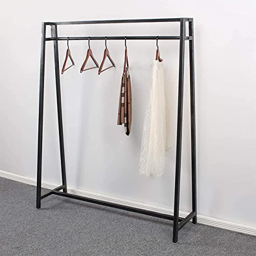 WJJAYY Moden Metal Clothes Rack with Clothing Hanging Rack Organizer for Laundry Drying Rack Display Racks Garment Racks,Retro Black