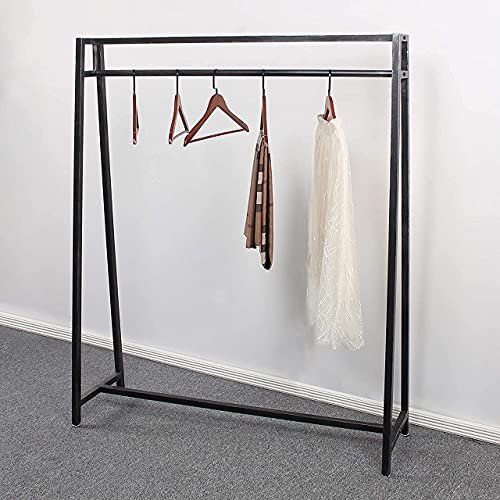 WJJAYY Moden Metal Clothes Rack with Clothing Hanging Rack Organizer for Laundry Drying Rack Display Racks Garment Racks,Retro Black