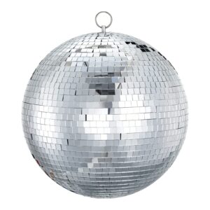 mirror disco ball sumono 12 inch mirror ball lightning ball with hanging ring for dj club stage bar party, wedding holiday decoration (pvc inner)