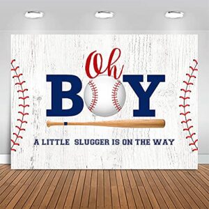 mocsicka baseball baby shower backdrop sports oh boy baseball baby shower party decoration a little slugger is on the way baby shower background (8x6ft(96x72 inch))