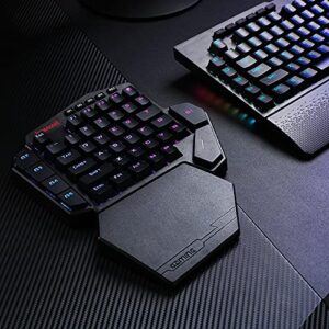 Redragon K585 DITI Wireless One-Handed Mechanical Keyboard, 42 Keys 2.4Ghz RGB 40% Gaming Keypad with 7 Onboard Macro Keys, Detachable Wrist Support, Durable Battery (Red Switch)