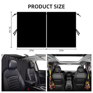 YJGF Car Divider Curtain Sun Shade for Window baby,Windshield Sunshade, Privacy Sunshade Curtain for Camping Air Mattress (Black)